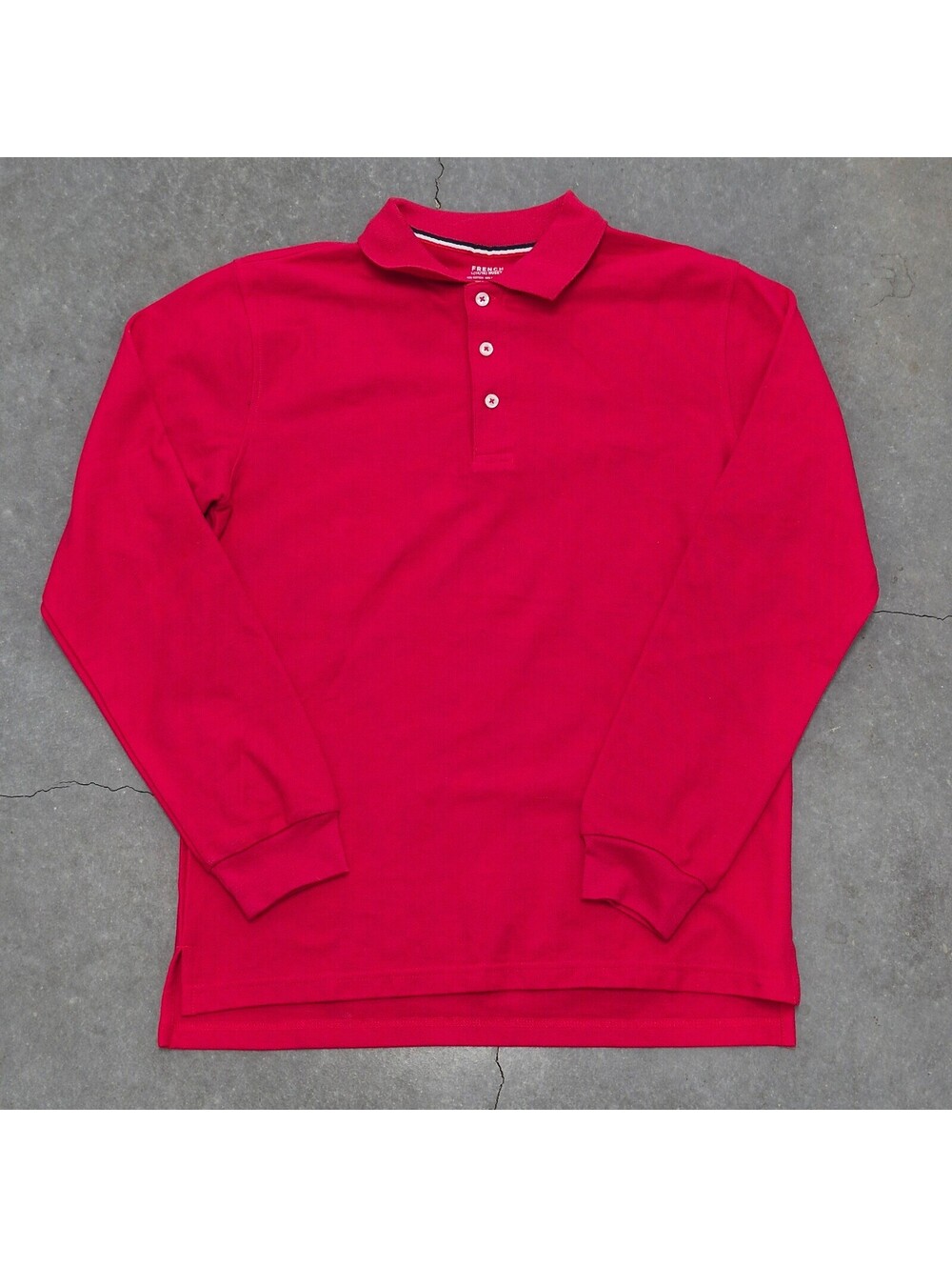 French Toast Red Long Sleeve Polo Shirt